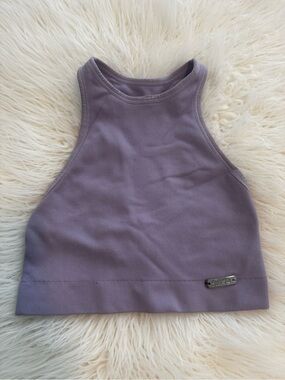 Bombshell Sportswear Lavender Ribbed High Neck Sports Bra